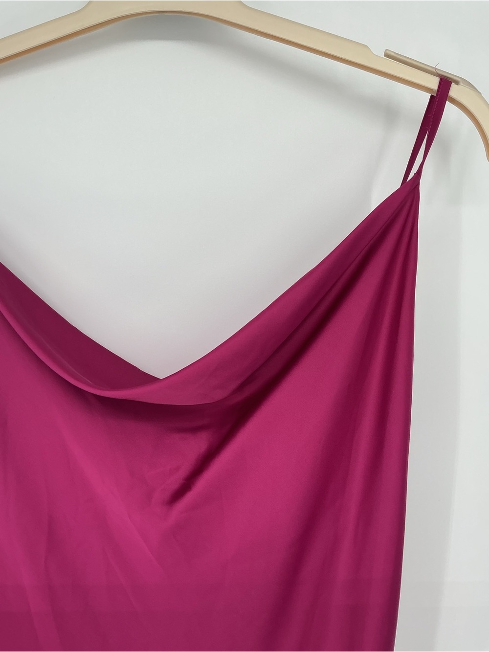 Fuchsia Slip Front Drape Dress Small View 4